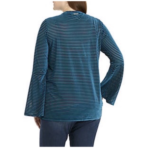 MICHAEL KORS Plus Velvet Stripe Flutter Sleeve 3X - Picture 7 of 8